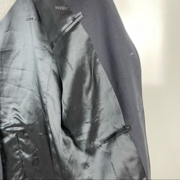 Dolce & Gabbana Navy Blue 3 Button Virgin Wool Blazer Suit Jacket Size IT 52 - Picture 10 of 13